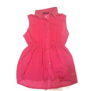 Blouse pink for women sleeveless size XXS CHINESE